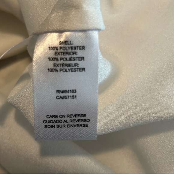 Calvin Klein White Dress Top with gold accent loops that ties at the neckline - Picture 14 of 14